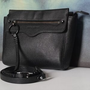 Rebecca Minkoff Black Leather Crossbody Bag EUC